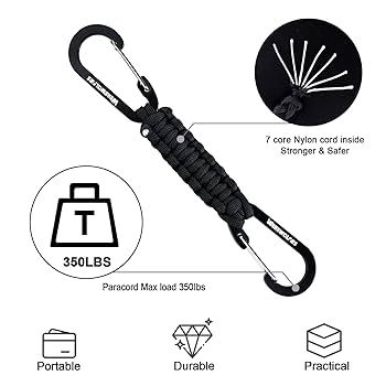 Amazon.com: WEREWOLVES 3 Pack Paracord Keychain Carabiner